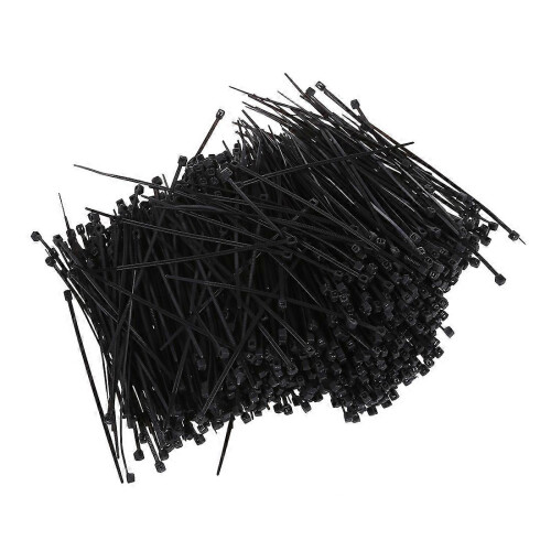 1000 black nylon cable ties, 95 mm x 2 mm