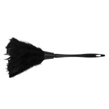 1 pc. Modern Turkish feather duster with black plastic handle cleaning tool (white) 35cm