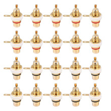 20 conectores RCA chapados en oro, conectores jack, conectores para panel de chasis para amplificadores y altavoces.