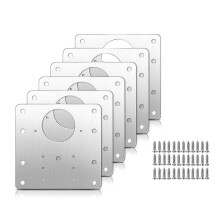 6-piece cabinet hinge repair kit with screws, stainless steel repair plates compatible with concealed cabinet doors