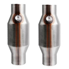 2 x 2.5-inch high-flow universal catalytic converters in stainless steel 425250, exhaust catalyst C
