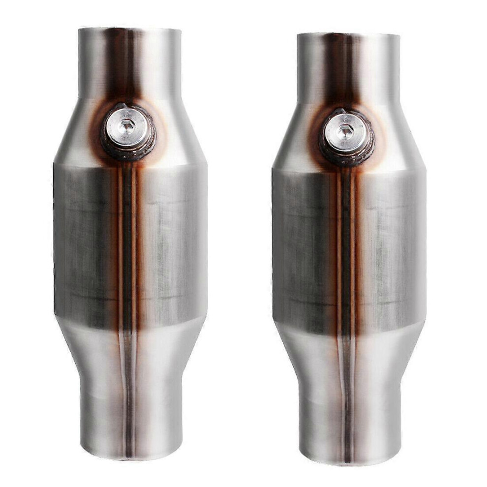 2 Pieces 2.5-Inch Universal Catalytic Converter High Flow Stainless Steel 425250 Exhaust Catalyst C 8439613060361