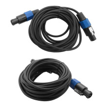Confezione da 2 cavi Speakon maschio-Speakon, 7,6 m (25 piedi), cavo audio professionale calibro 12 AWG per altoparlanti DJ.