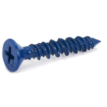 100 pieces 3/16 x 1-1/4 inch blue flat Phillips concrete diamond point anchors compatible with fixing to masonry