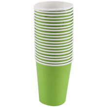 20 paper cups (9oz) - Plain, compatible with birthday parties, table service, catering (yellow)
