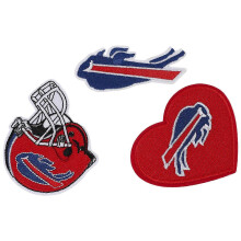 Toppa ricamata in tre parti con il logo di una squadra di rugby, un casco e un cuore, da attaccare su una giacca, uno zaino o sui jeans.