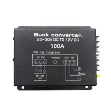 Inverter di potenza per auto da 100 A CC 24 V a 12 V con controllo della temperatura per golf cart