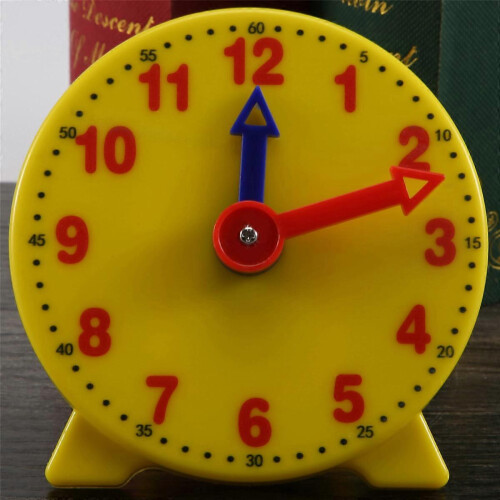4-inch Student Learning Clock Time Model Teacher Gear Clock 12/24-Hour School Learning Tool