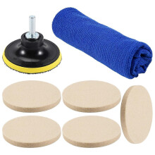 8-piece 75mm felt polishing mat set compatible with car window scratch repair and glass polishing
