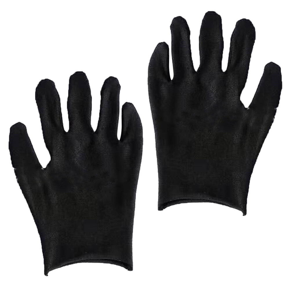 Black Cotton Gloves 12 Pairs Thickened For Riding & Factory Use Sweat-Absorbing 4311372688205