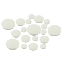 17 replacement leather pads for clarinets, intended for high-quality wind instruments.