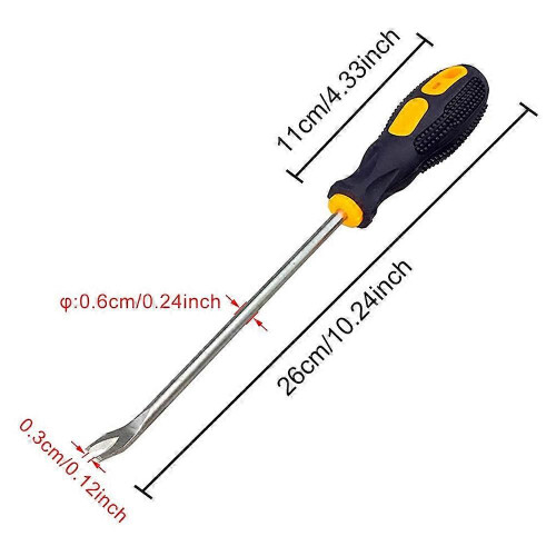 2-pack nail puller 3mm U-tip screwdriver nail rivet tack lifter puller staple remover tool 2