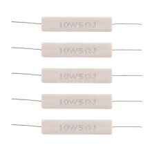 5 x 5 ohm 10W 5% koolstofcement draadgewonden weerstanden