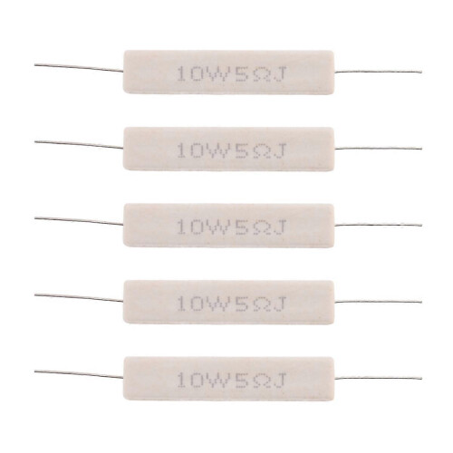 5 x 5 ohm 10W 5% αντιστάσεις από σύρμα άνθρακα-τσιμέντου