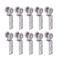10 pieces of flexible metal bearing roller block with two plastic wheels compatible with sliding doors, windows, cabinets
