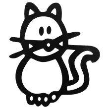 10-piece car sticker set, family with pet, lucky window stickers (black)