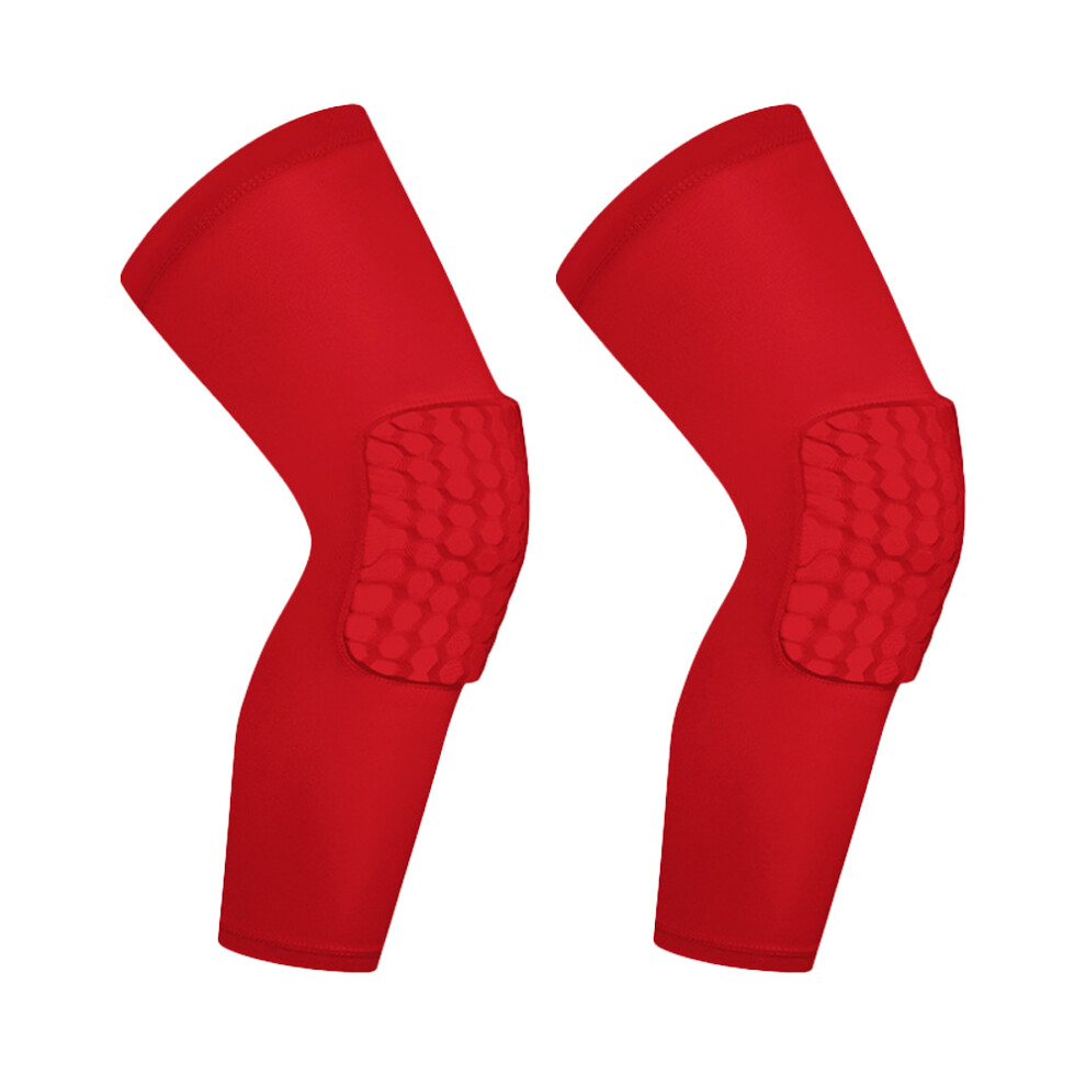 Compression Knee Pads, Hexagonal Honeycomb Pad Leg Sleeve Protection For Basketball, Football, Volleyball & Multiple Sports Suitability (Extended Leng 9301476512631