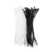 Paquete de 100 organizadores de bridas para coche, 3 mm x 150 mm, blanco y negro