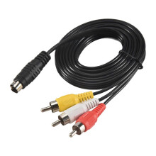 1.5M 4.9ft 3 RCA Male to 4-Pin S-Video Male TV PC Conversion Cable