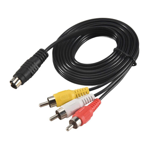 Cable de conversión de TV/PC de 1,5 m (4,9 pies), conector macho de 3 RCA a conector macho S-Video de 4 pines