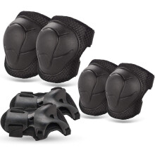 Youth Protective Gear Set, Anatomically Designed Impact Resistant ABS Plastic, Easy-Strap Closure System for Secure Fit, Breathable Mesh for Cool Air