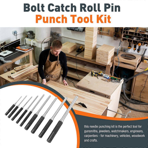 Set of 9 punches: round punches, roller pins, punching tool, roller pin toolbox. 2