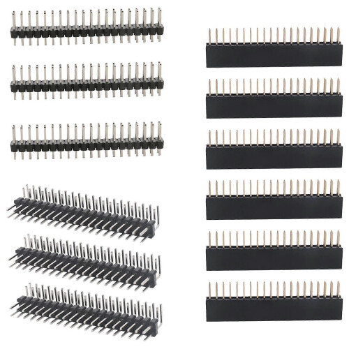 12pcs 40 Pin GPIO Header Kit 20X2 Pins Angle GPIO Header Socket compatible with Raspberry Pi Zero/4B/3B+/3
