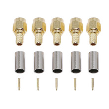 5 SMA connectors RF coaxial connectors crimp compatible with RG58 RG142 RG400 LMR195 RG223