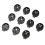 10 black round button cell holders compatible with CR2032 2016 2025 3
