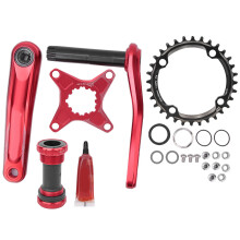 Crankset For Mountain Bike, Narrow Wide Chainring Compatible 104BCD Crank Arm, Hollow Integrated Crankset With Centre Shaft for Road Bicycle, Multi