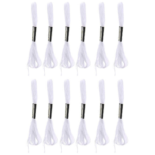12 white anchor cross needle cotton embroidery threads spools sewing craft