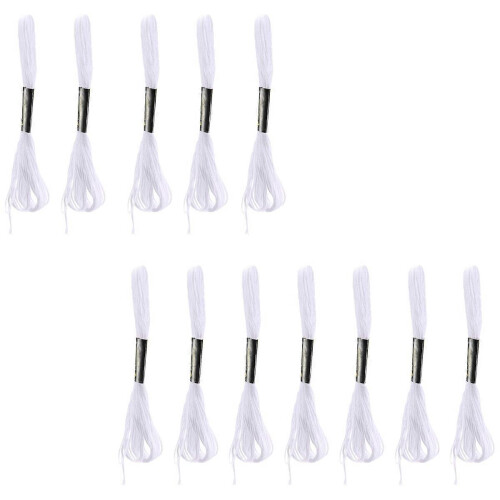 12 white anchor cross needle cotton embroidery threads spools sewing craft 2