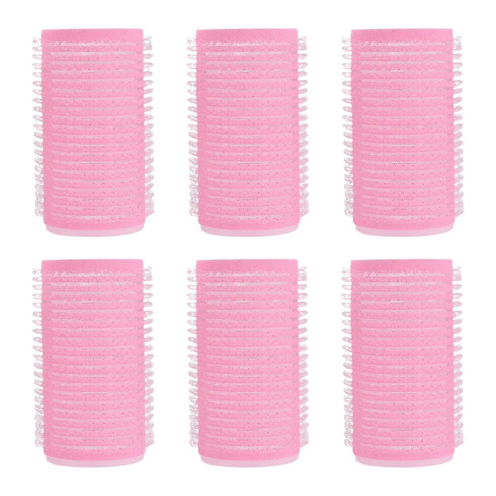 6x Big Self Grip Hair Rollers Cling DIY Hair Curlers