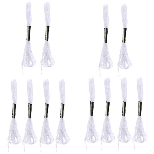 12 white anchor cross needle cotton embroidery threads spools sewing craft 1