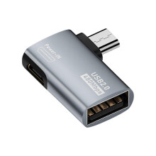4K OTG-Kabeladapter mit Stromversorgung Micro-USB zu USB mit Winkeldesign. Geeignet für Tablet, TV
