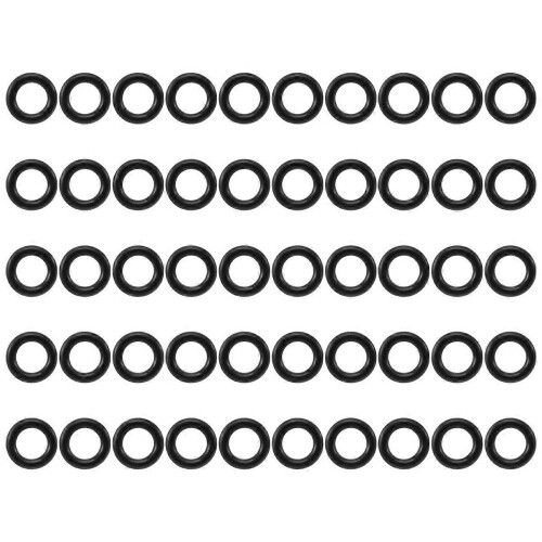 50 black nitrile rubber O-ring seals (discs) 2