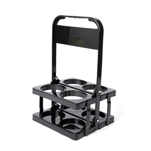 Foldable plastic cup holder with 4 holes, reusable and equipped with a handle, portable.