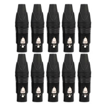 10 pieces 3-pin XLR solder adapter for DIY projects, aviation XLR connectors, microphone cable connectors