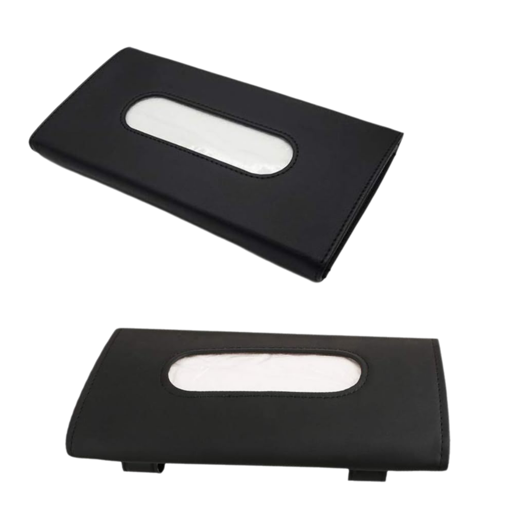 Refined Car Tissue Holder, Genuine Leather Outside Flannelette Cloth Inside For Timeless Appeal, Secure Clip For Unmatched Versatility 9074015536732