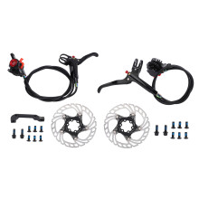 Hydraulic Disc Brakes Set for Mountain Bike, Mountain Bike Hydraulic Brakes with Dual Piston Design and Three-Finger Brake Lever, Ergonomically Design