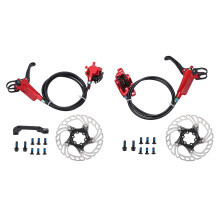 Hydraulic Disc Brakes Set for Mountain Bike, Mountain Bike Hydraulic Brakes with Dual Piston Design and Three-Finger Brake Lever, Ergonomically Design
