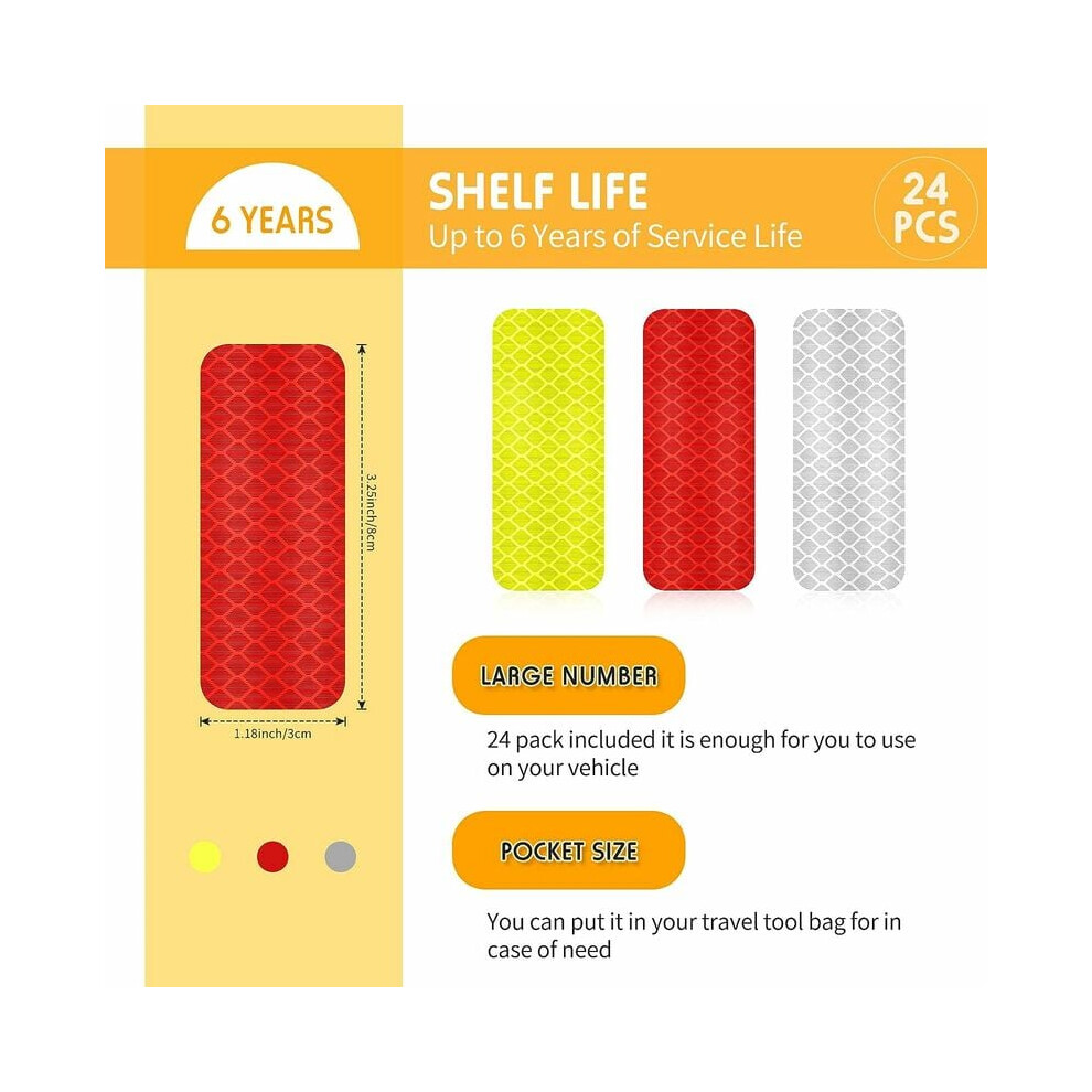 Reflective Decals, High Visibility Reflective Warning Stickers For Vehicles, Helmets, Mailboxes, Full Prism Reflection Technology Ensures Brightness 9169997184436