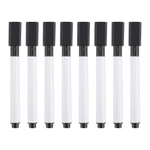 100 black whiteboard markers with rubber caps, fine tip, dry erasable