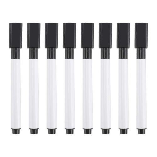 100 black whiteboard markers with rubber cap, fine tip, dry-erase