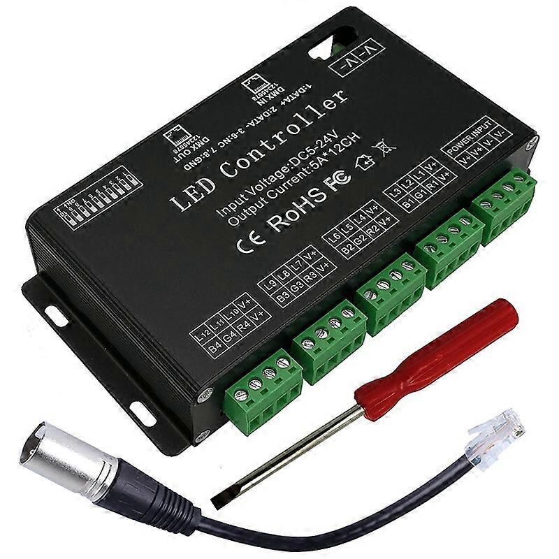 12-channel DMX decoder, RGB LED controller, 60A DMX512 PWM dimmer for ...