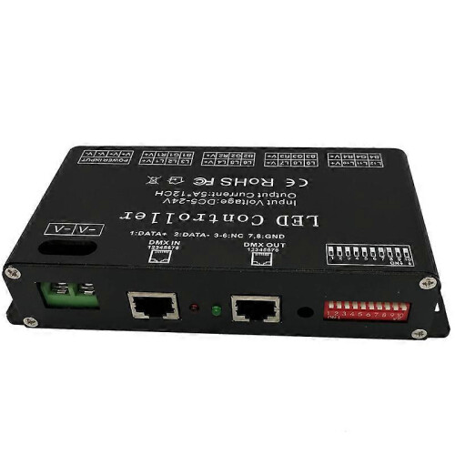 12-channel DMX decoder, RGB LED controller, 60A DMX512 PWM dimmer for RGB LED strips and modules 1