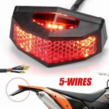 5-in-1 LED-motorfietsachterlicht, knipperlicht, remlicht, kentekenplaatverlichting, universeel, rood