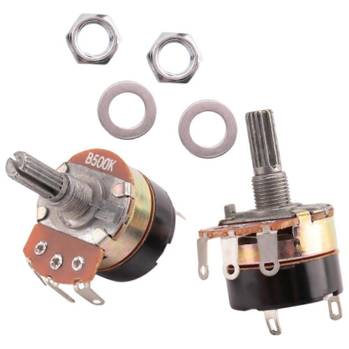2 simple 500 kΩ linear potentiometers with on/off switch 2