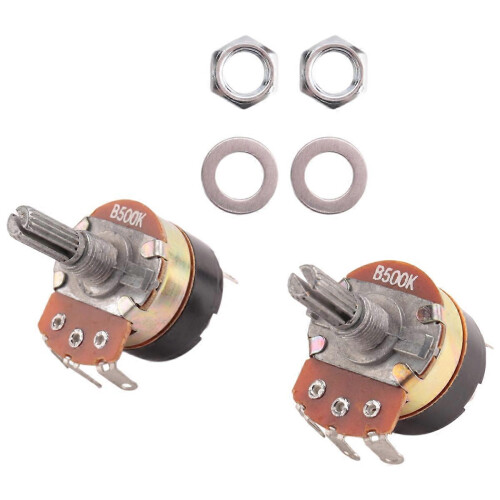 2 simple 500 kΩ linear potentiometers with on/off switch 1