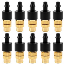 10 Adjustable Spray Nozzles compatible with Garden Irrigation, Brass Sprinkler Sprayers compatible with Watering
